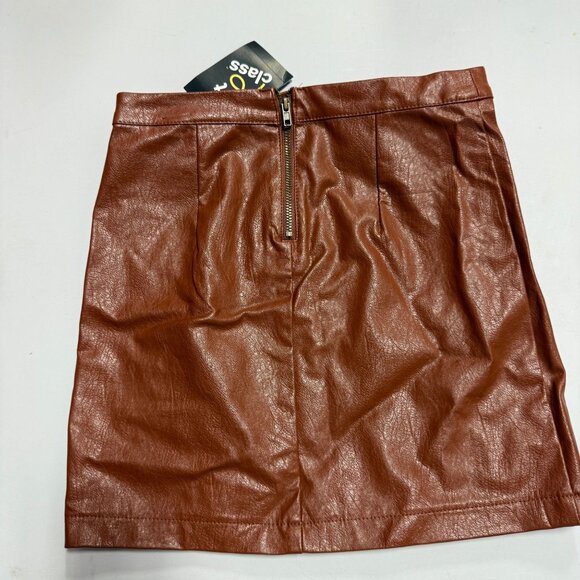 Art Class Girls' Faux Leather Mini Skirt Brown M - Picture 3 of 4